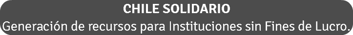 Chile Solidario Generación de recursos para Instituciones sin Fines de Lucro.